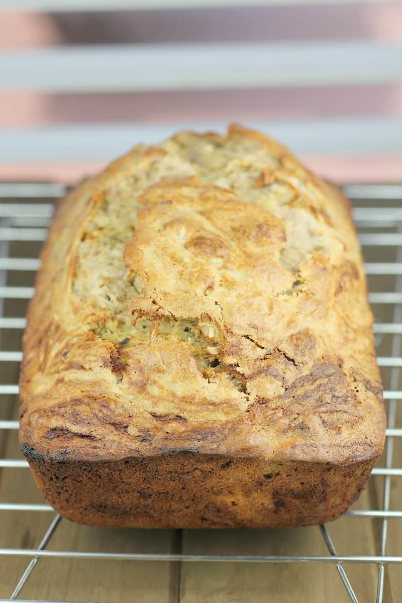 side view of quick bread loaf