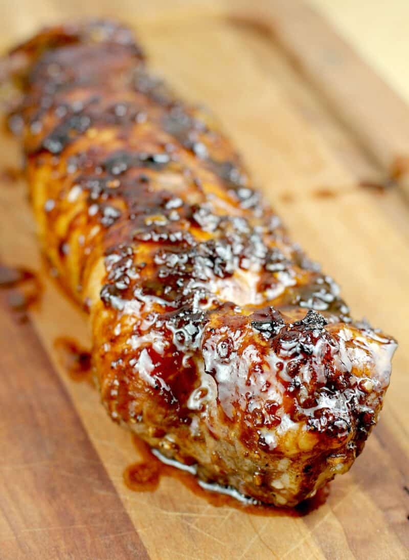 resting bourbon glazed pork tenderloin