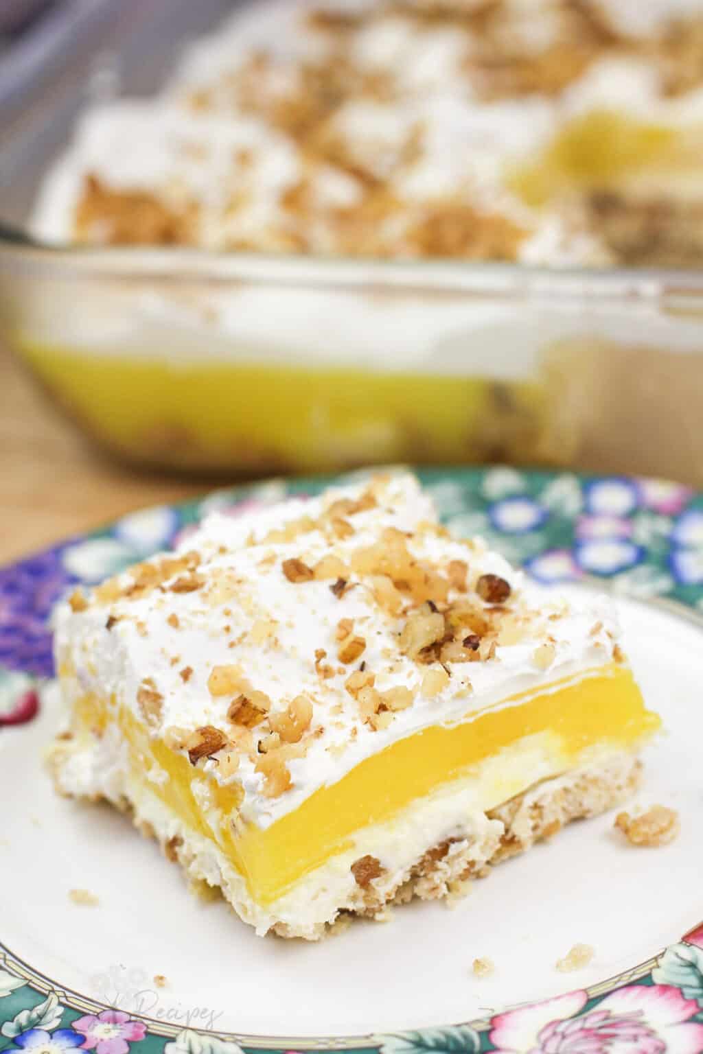 Lemon Delight – Erica's Recipes – layered lemon lush dessert