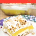prepared recipe for Pinterest with text overlay title Lemon Delight
