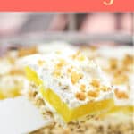 prepared recipe for Pinterest with text overlay title Lemon Delight