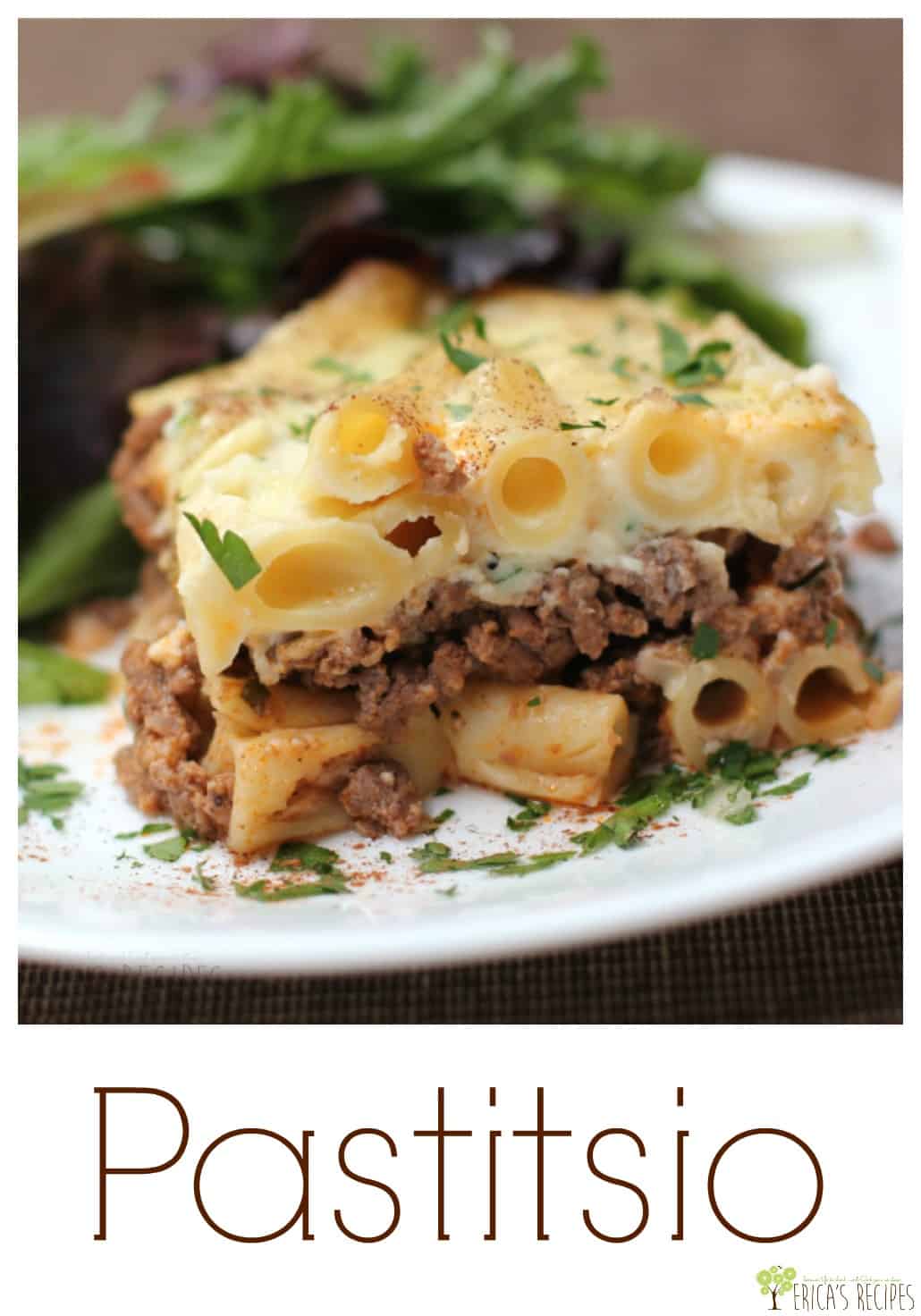 Get ready to dirty some pans, we're making Pastitsio! A Greek food, baked pasta, ground beef casserole, this cozy recipe is comprised of gorgeous layers baked to a creamy, egg-y awesomeness. #greekfood #food #recipe #cozycasserole #comfortfood #cheese #groundbeef #familydinner #casserole