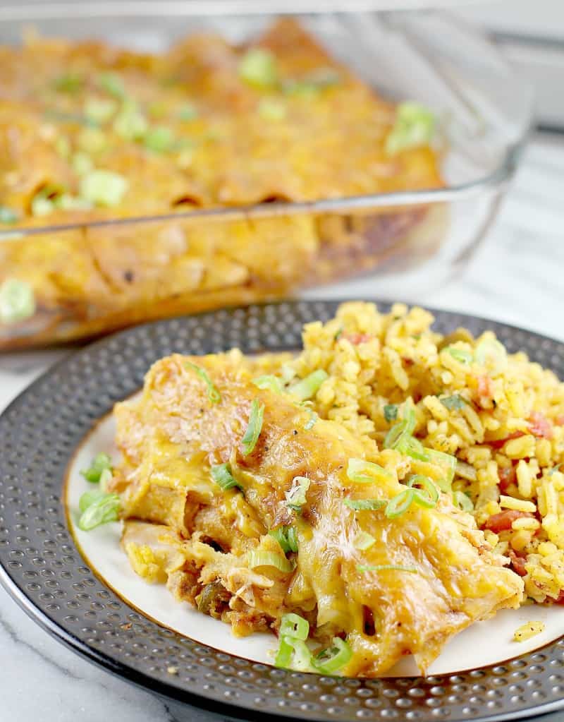 Quick Chicken Enchiladas in Red Sauce · Erica's Recipes