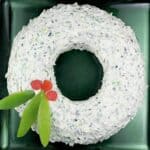 top view of the wreath to show the bell pepper garnish