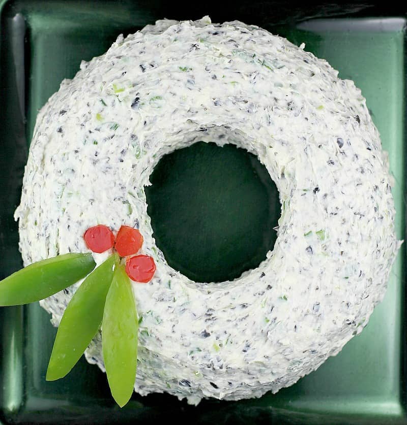 Scallion Olive Dip Christmas Wreath