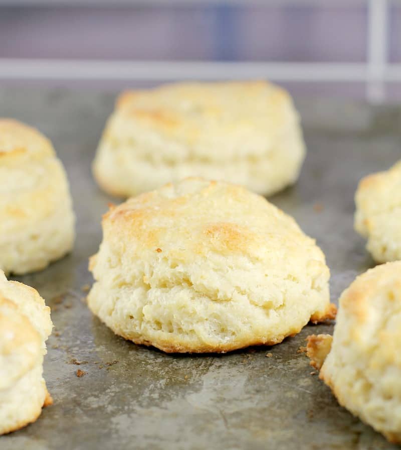 finished biscuits on a bake sheet