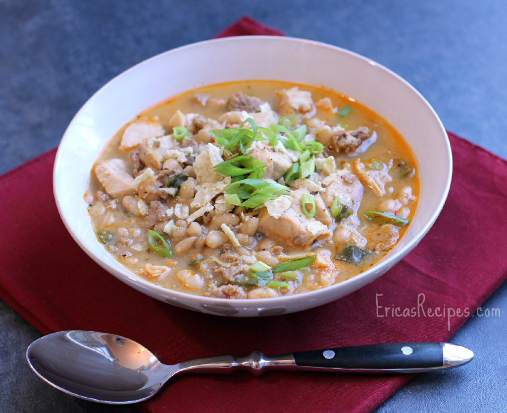 Turkey, Sausage, and Poblano White Chili