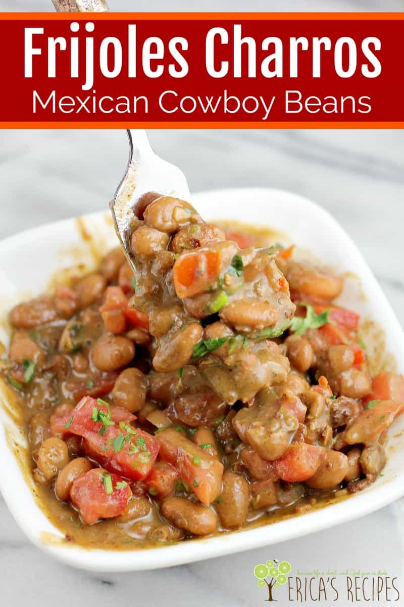 Frijoles charros, Mexican Cowboy Beans, is a ranch style beans recipe that cooks slowly for the most flavorful, authentic frijoles a la charra ever.