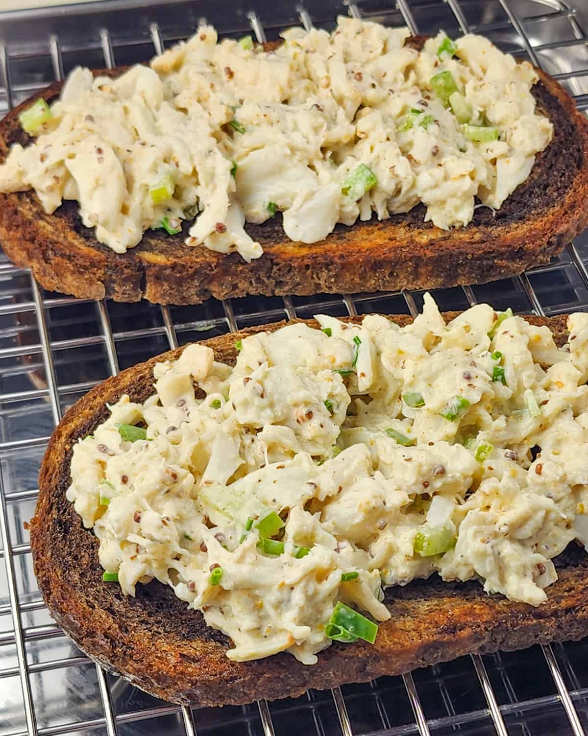 crab salad on bread