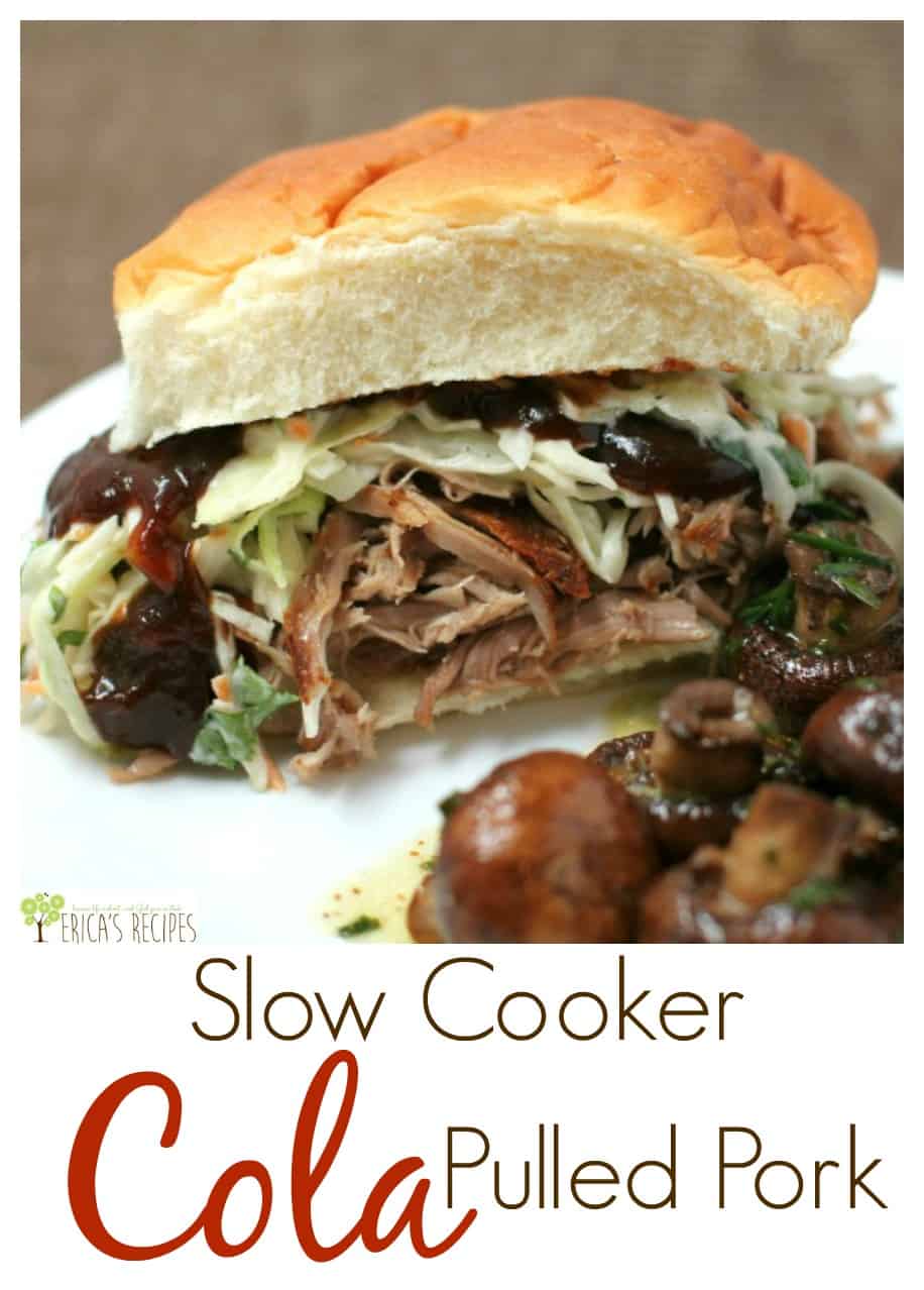 Slow Cooker Cola Pulled Pork from EricasRecipes.com