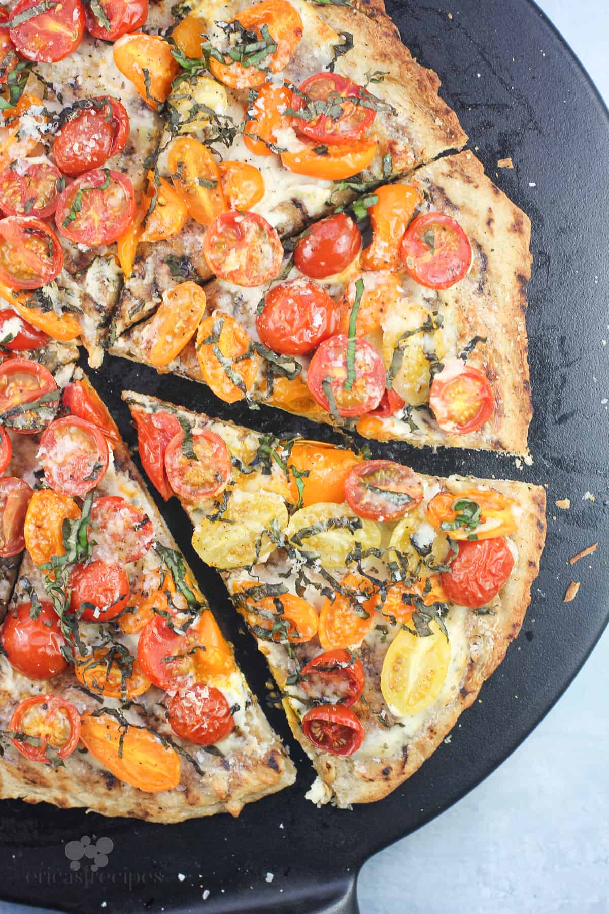 Tomato Basil Pizza with Boursin Pizza Sauce Erica s Recipes