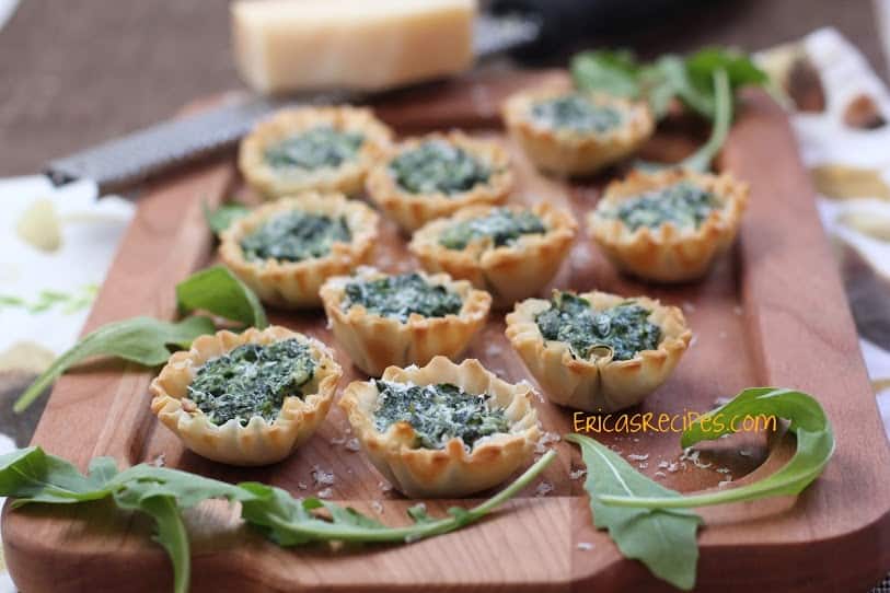 Spinach and Arugula Tartlets from EricasRecipes.com