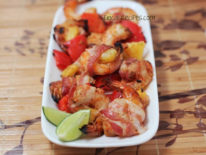 Bacon-Wrapped, Chili-Lime Shrimp with Pineapple