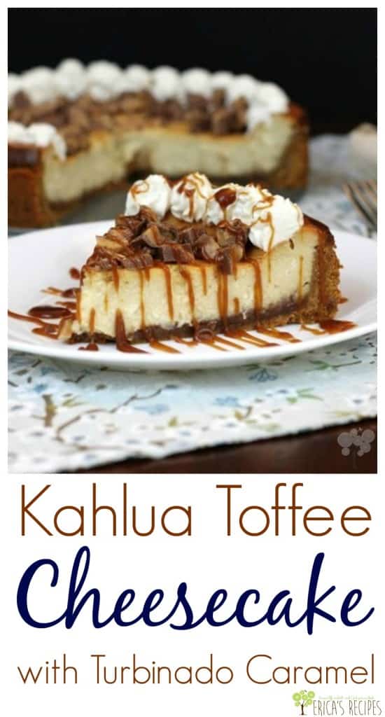 Kahlua Toffee Cheesecake with Turbinado Caramel