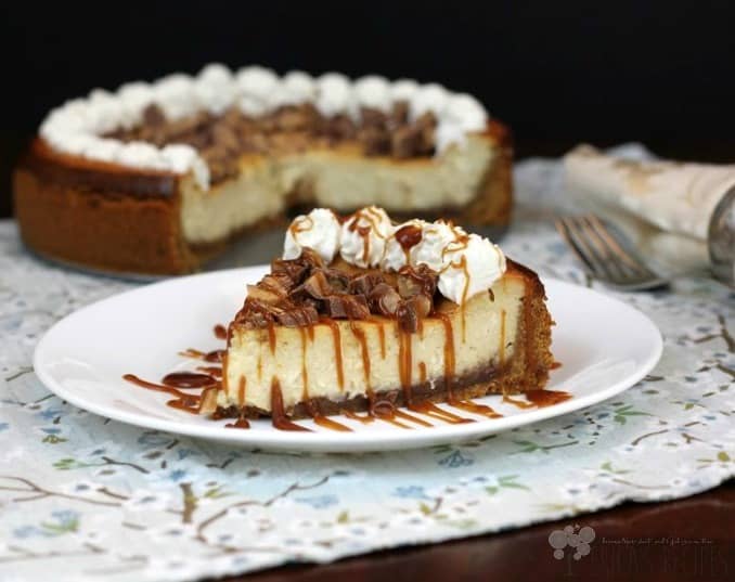 Kahlua Toffee Cheesecake with Turbinado Caramel