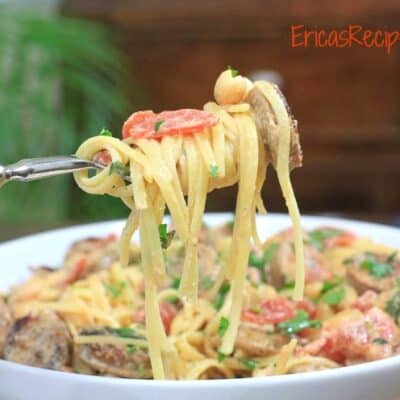 Linguine with Sausage and Cannellini Beans