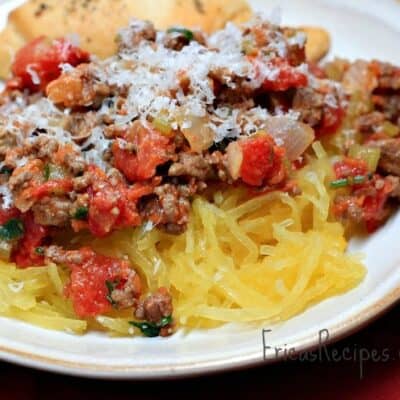 Weeknight Bolognese over Spaghetti Squash