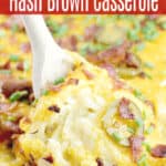 image for pinterest with text overlay Jalapeno Popper Hash Brown Casserole