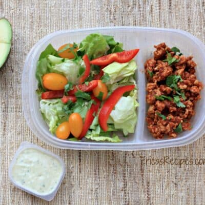 Taco Salad with Avocado Herb Dressing