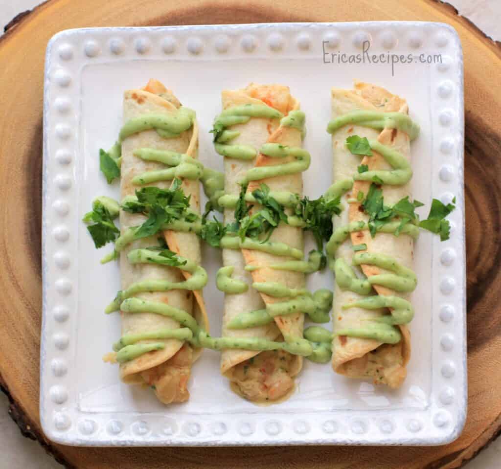 Shrimp and Bean Taquitos from EricasRecipes.com