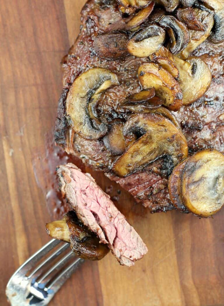 Bistro Garlic Butter Skirt Steak with Mushrooms Erica's Recipes