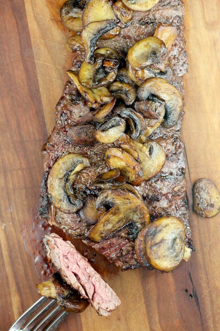 Bistro Garlic Butter Skirt Steak with Mushrooms Erica's Recipes
