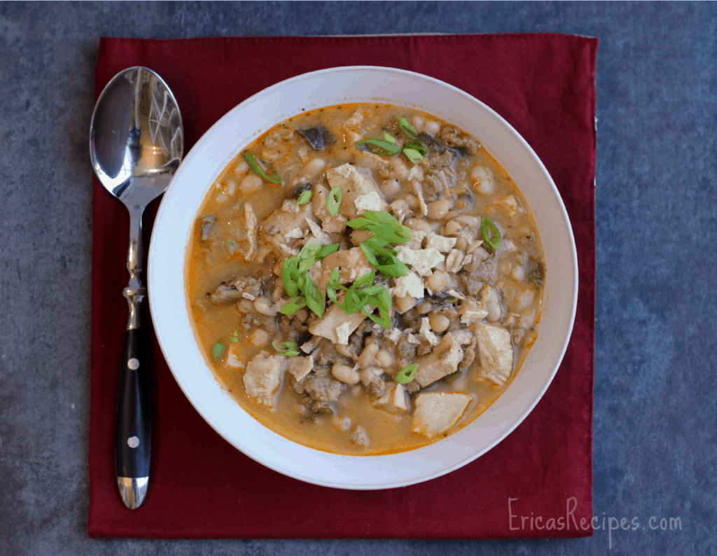 Turkey, Sausage, and Poblano White Chili