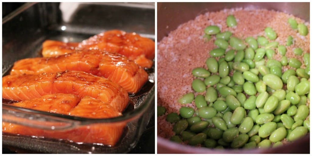 Honey-Soy Salmon over Edamame Couscous