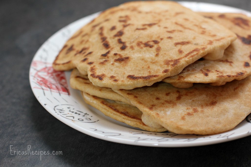 Whole Wheat Naan Bread from EricasRecipes.com