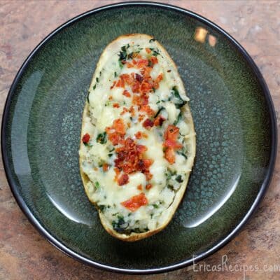 Spinach, Bacon, and Buttermilk Twice Baked Potatoes ericasrecipes