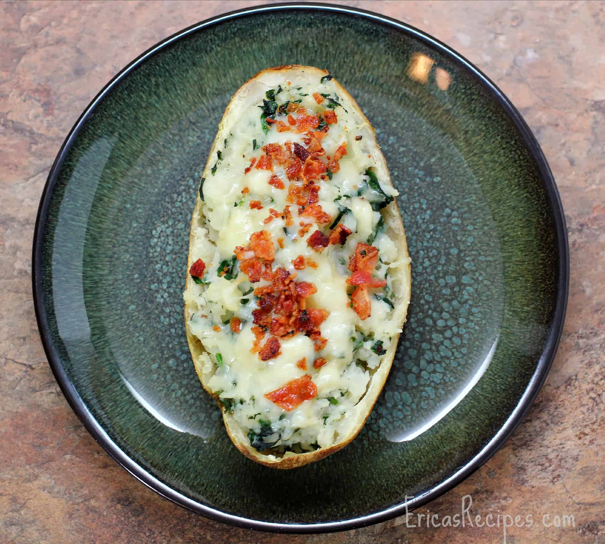 Spinach, Bacon, and Buttermilk Twice Baked Potatoes
