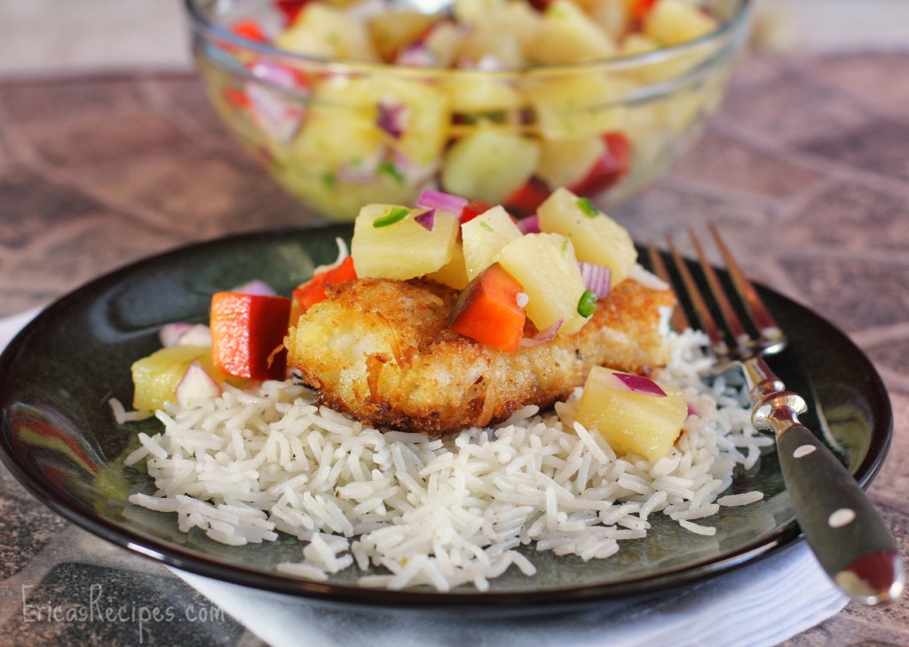 Coconut Cod with Pineapple Salsa