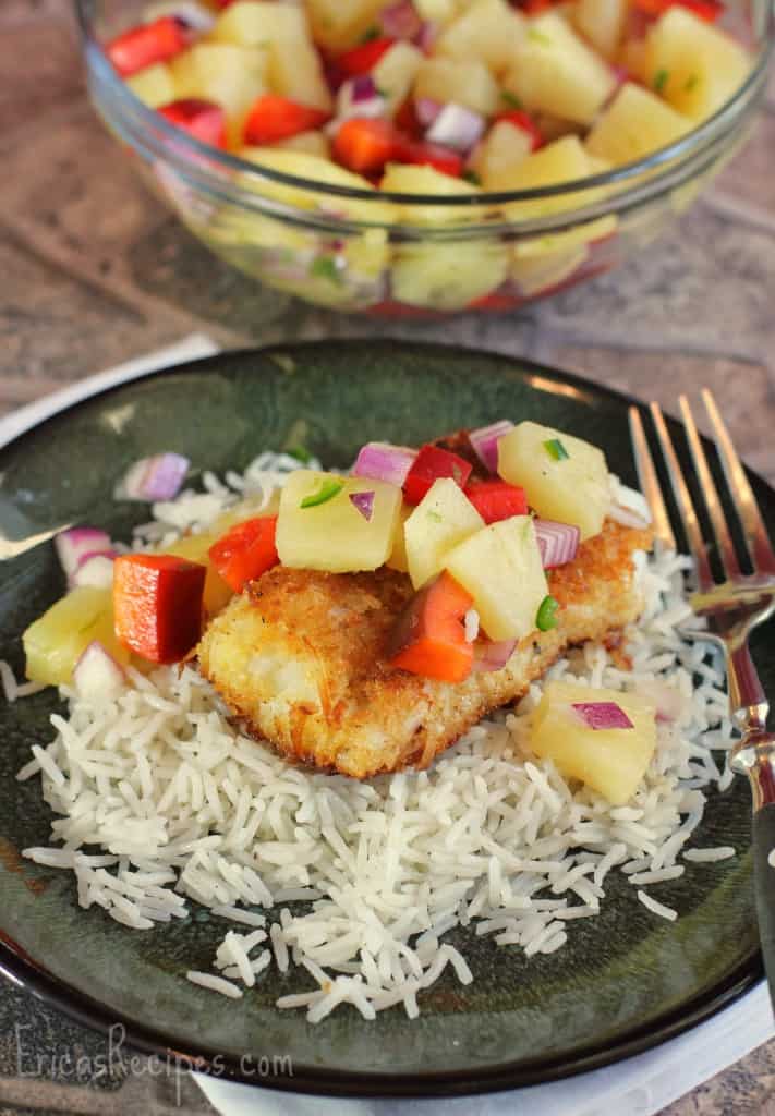 Coconut Cod with Pineapple Salsa