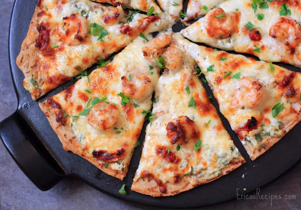 Four Cheese Shrimp Scampi Pizza