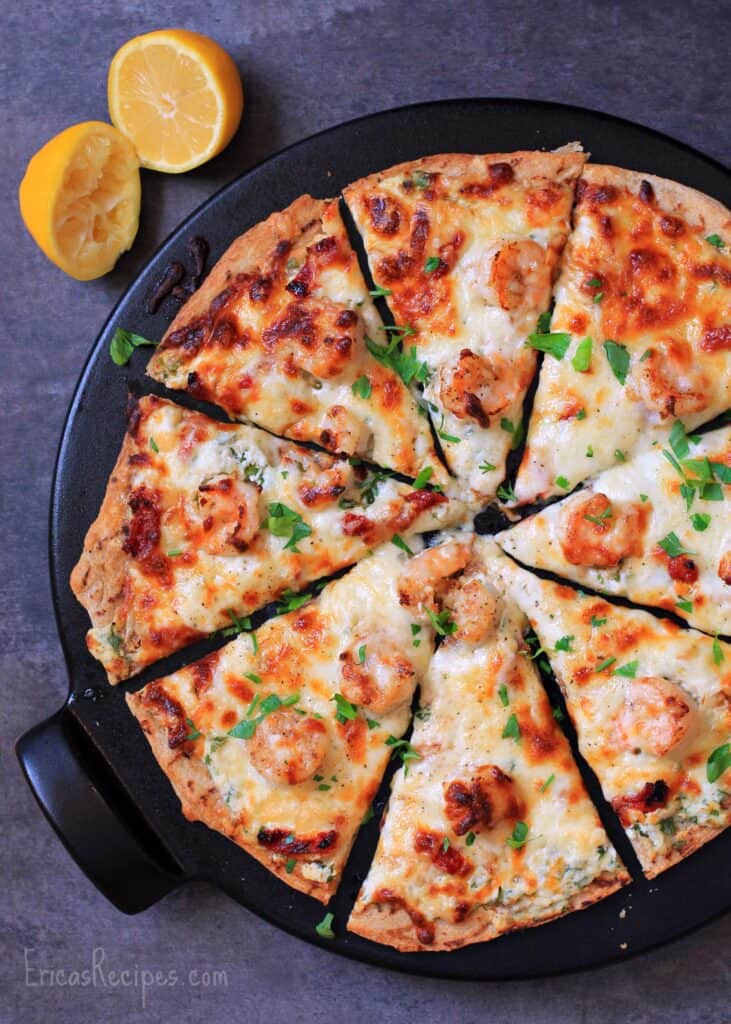 Four Cheese Shrimp Scampi Pizza