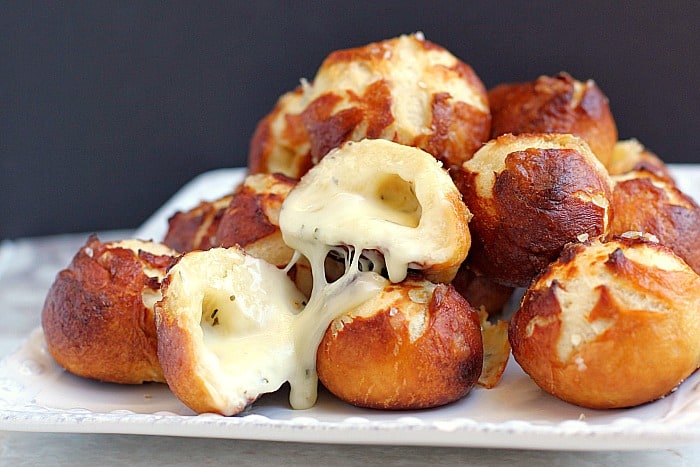 Garlic Cheese-Stuffed Pretzel Bread Bombs