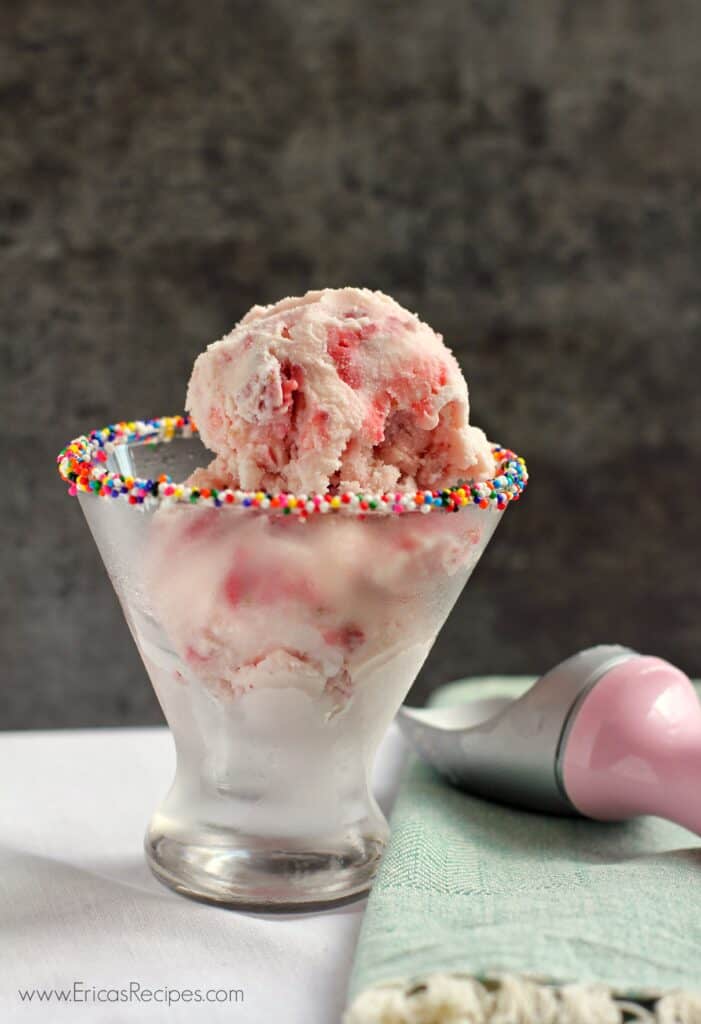 Egg-Free, Strawberry Amaretto Ice Cream