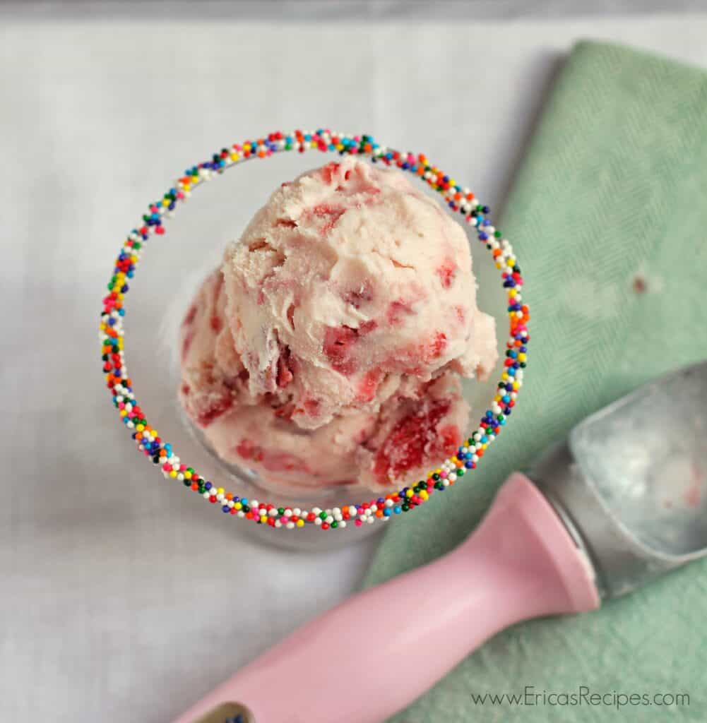 Egg-Free, Strawberry Amaretto Ice Cream