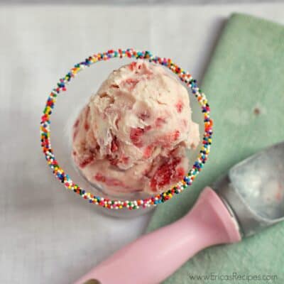 Egg-Free, Strawberry Amaretto Ice Cream