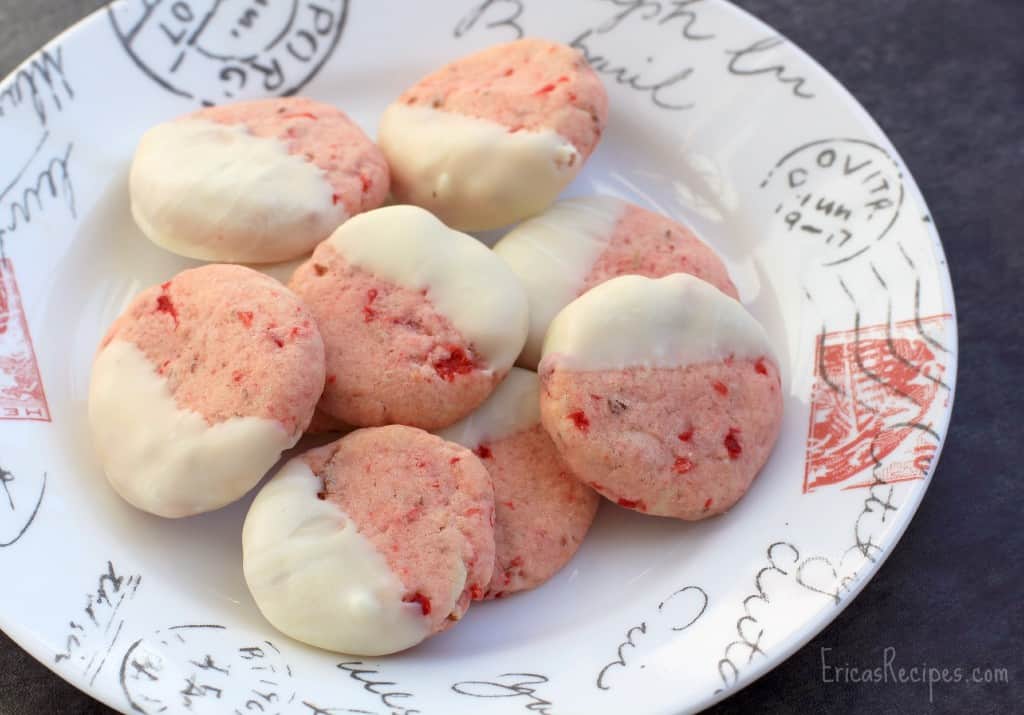 White Chocolate-Dipped, Cherry Pecan Cookies