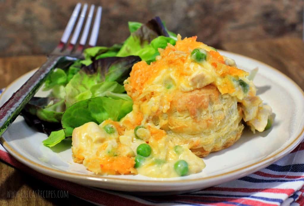 Cheesy Individual Chicken Casserole en Puff