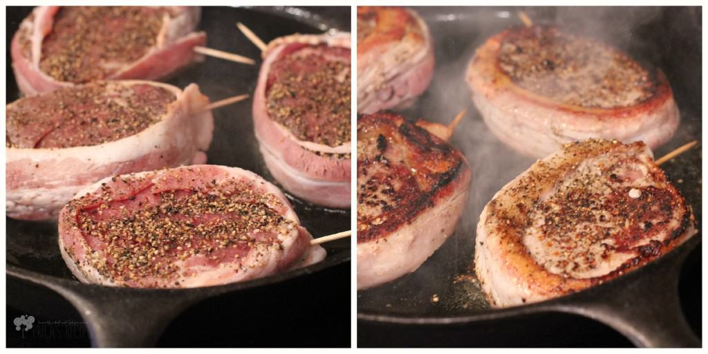 Bacon-Wrapped Peppercorn Filet with Pepperjack Grits – Erica's Recipes