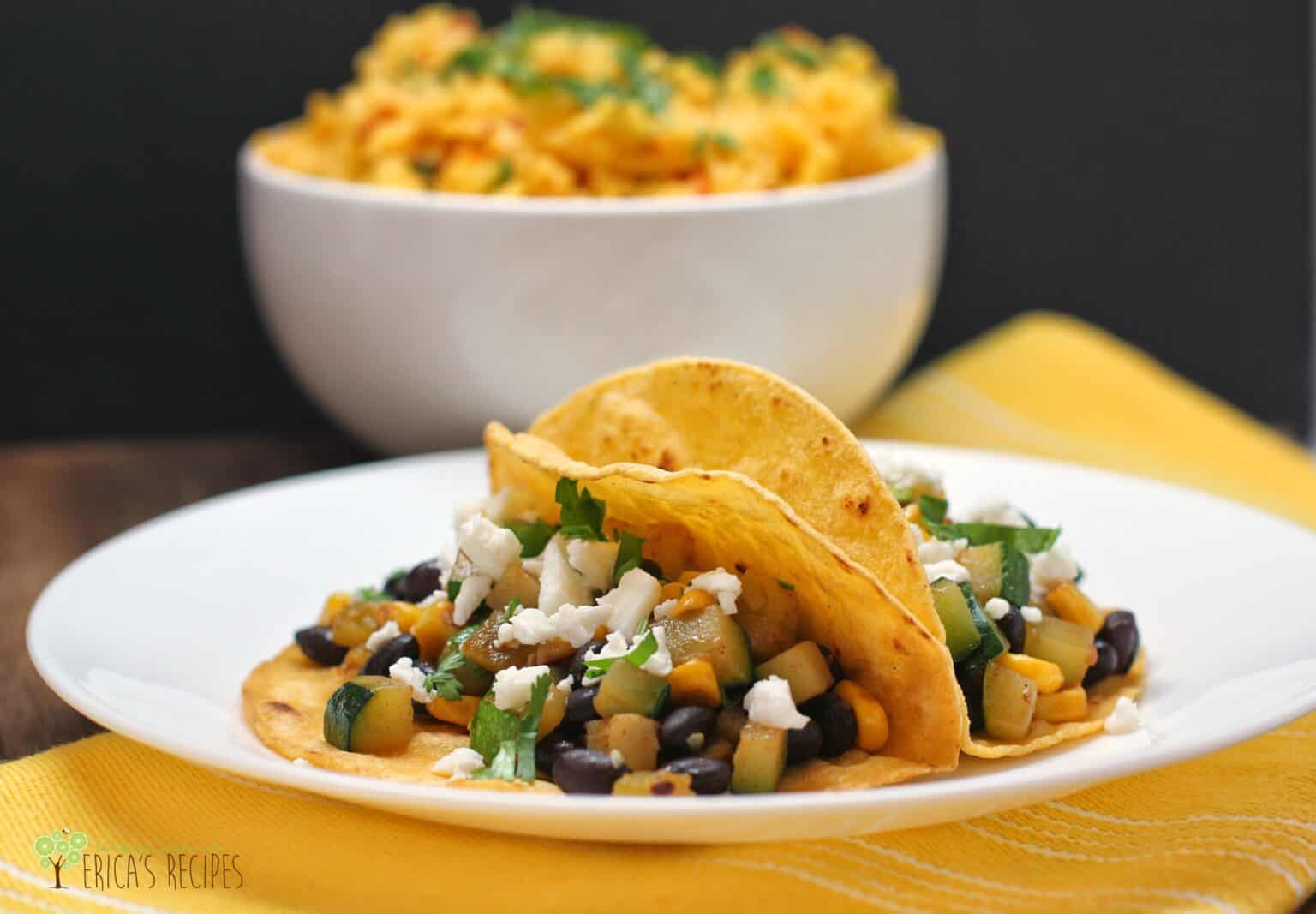 Zucchini, Black Bean, and Corn Tacos Erica's Recipes