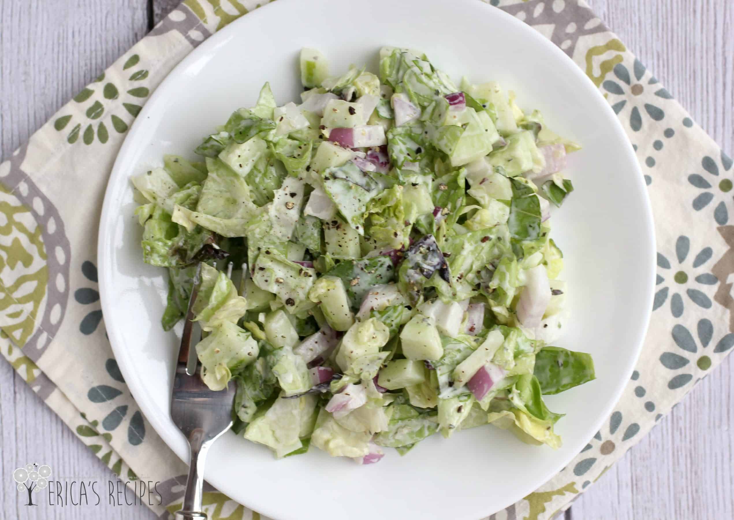 Chopped Salad with Buttermilk-Pesto Dressing