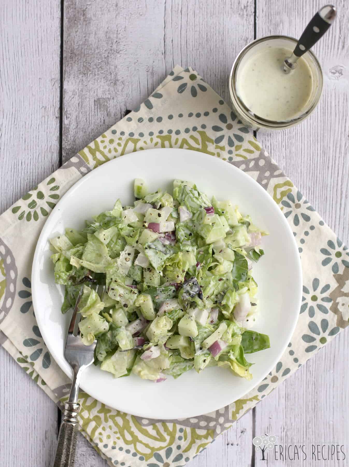 Chopped Salad with ButtermilkPesto Dressing Erica's Recipes