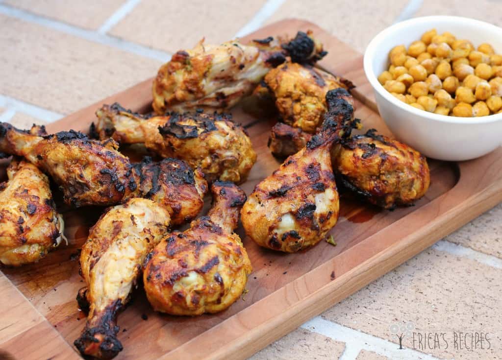 Grilled Tandoori Chicken with Spiced Chickpeas