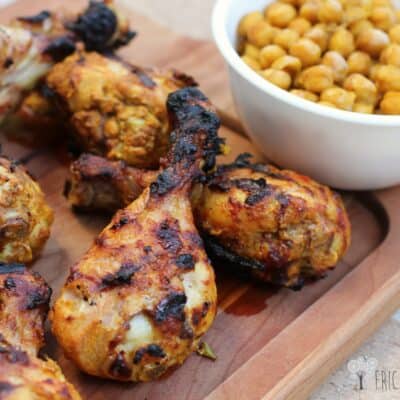 Grilled Tandoori Chicken with Spiced Chickpeas