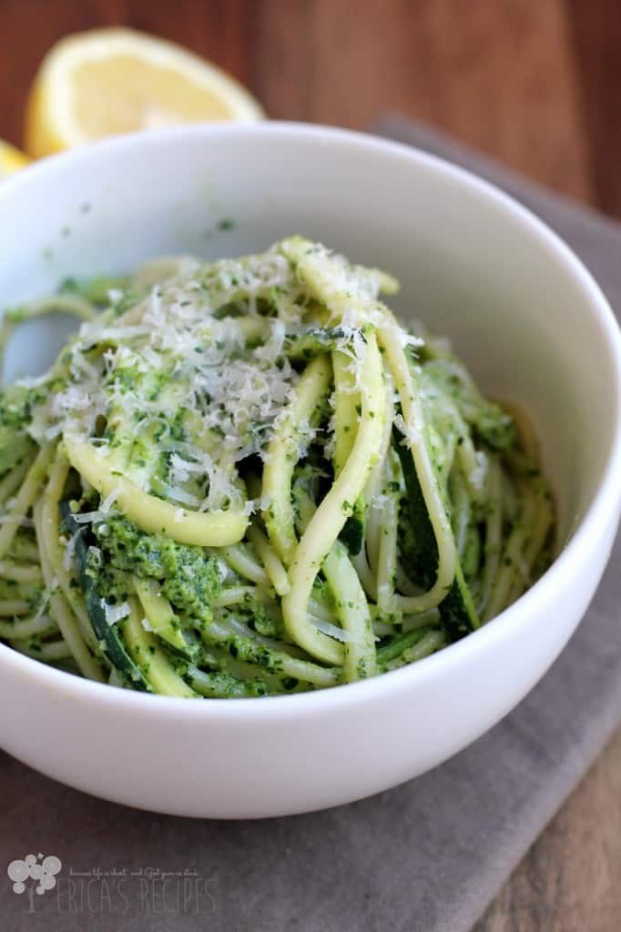 Zucchini Spaghetti Lemony Kale Pesto 6W