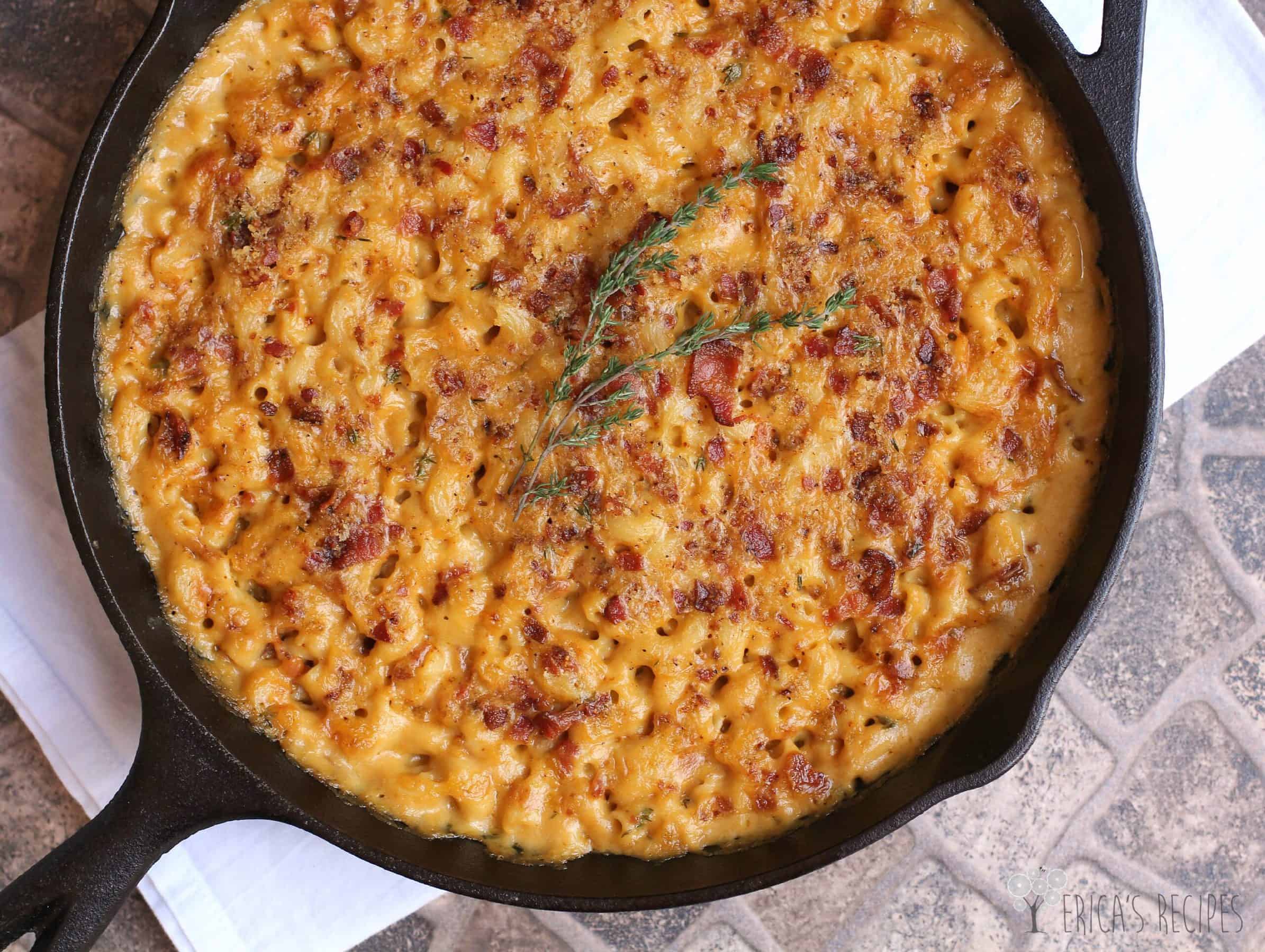 Garlic, Bacon, and Beer Macaroni and Cheese | EricasRecipes.com