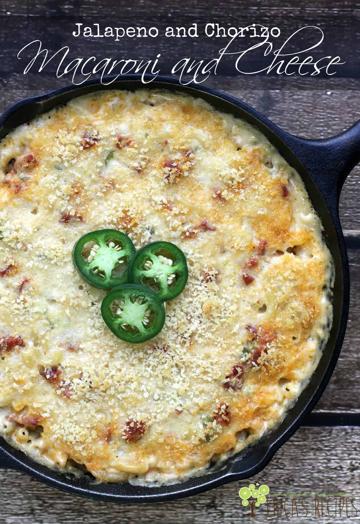 Jalapeno and Chorizo Macaroni and Cheese #recipe #macaroniandcheese #cheese #comfortfood #food